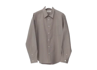 Ernie Palo Cotton Silk Stripe Shirt "Beige"