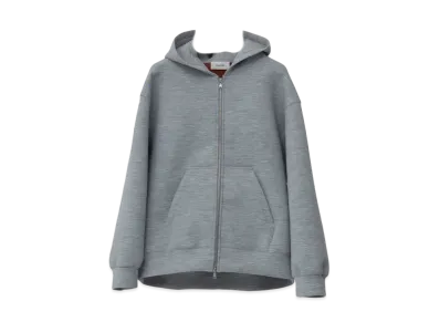 Ernie Palo Alpaca Double knit Zip Hoodie "Gray"