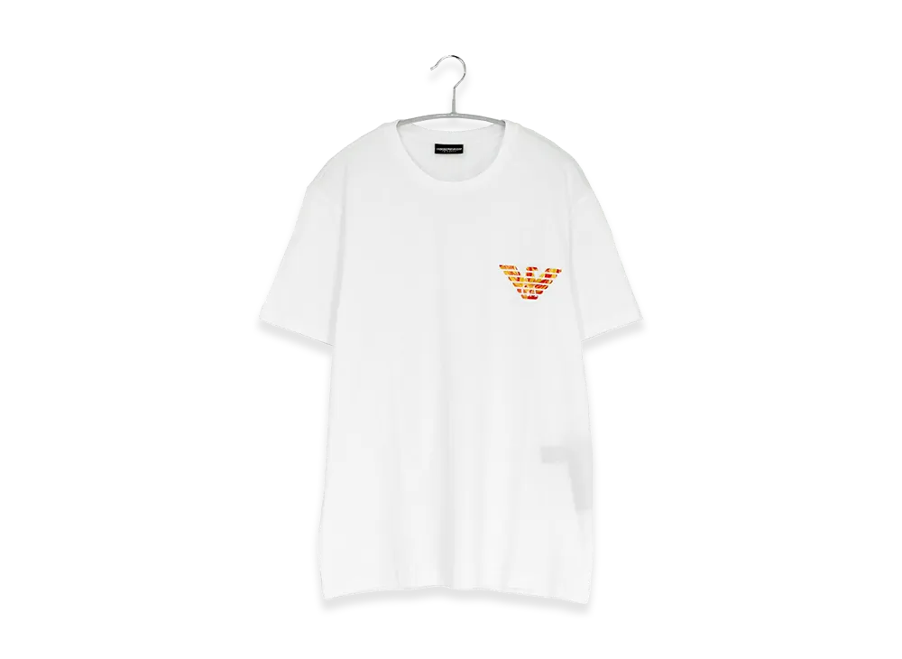 EMPORIO ARMANI Crew Neck Short Sleeve T-Shirt Eagle Print "White"