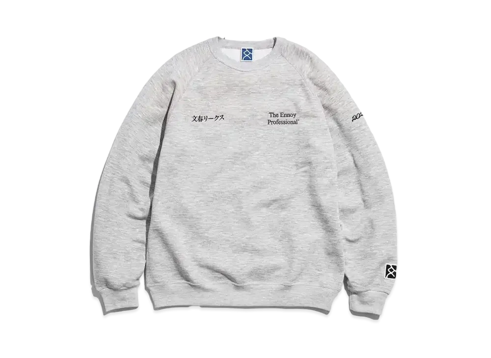 ENNOY x Bunshun Leeks 21SS Sweat Crewneck "Grey" SS21BRENCT08NTL