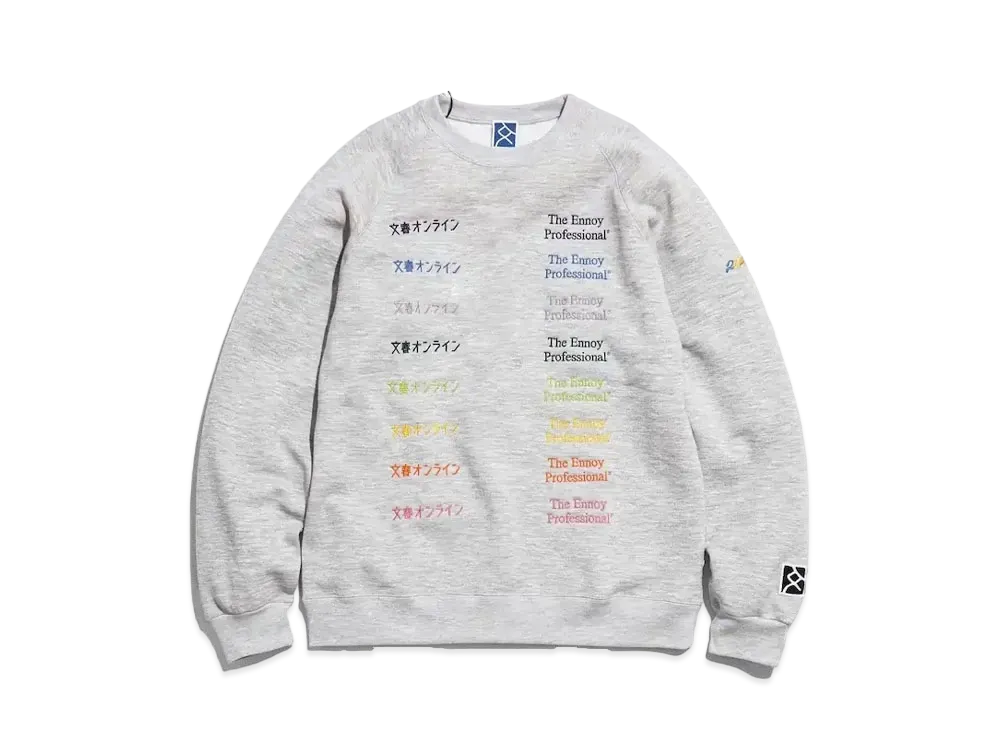 ENNOY x Bunshun Online 21SS Sweat Crewneck "Grey/Multi" SS21BRENCT08NTL