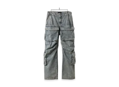 Entire Studios Heavy Denim Cargo Trousers "Surface Wave"