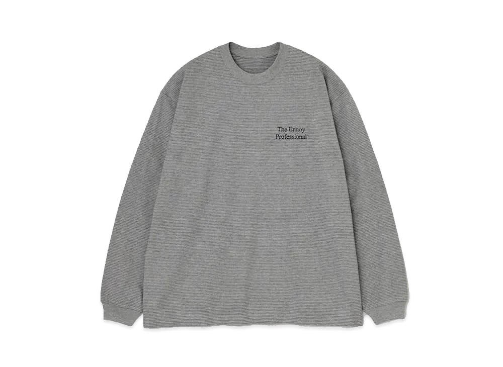 ENNOY 23SS L/S Border T-Shirts "Gray/Black"