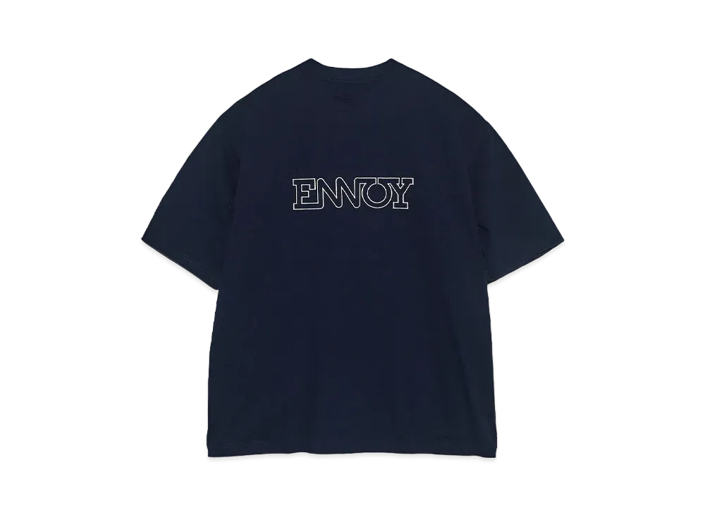 ENNOY Electric Logo EMB T-Shirt "Navy/White"