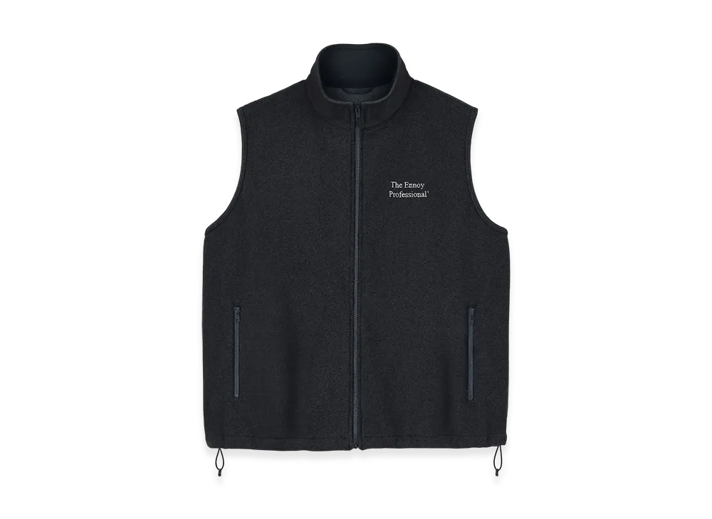 The Ennoy Professional フリースベスト　黒 ENNOY Professional Fleece Vest 