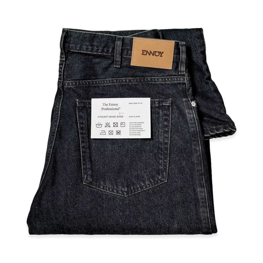 ENNOY 5 Pocket Denim Jeans "Fade Black"