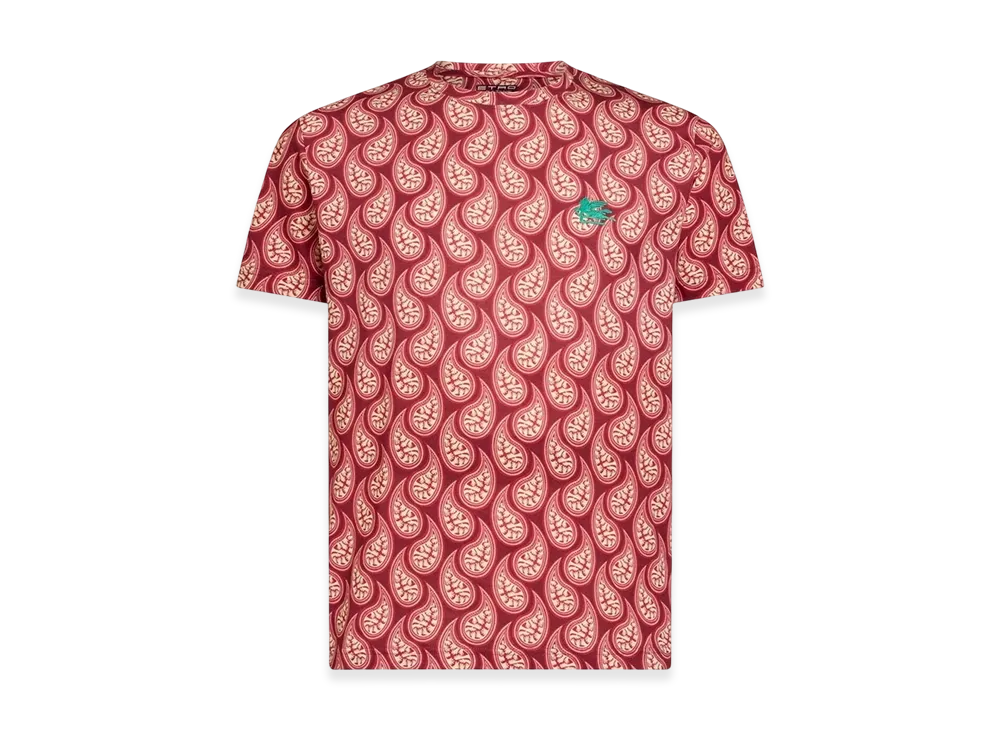 ETRO per Kaito Takahashi All-Over Print T-Shirt "Burgundy"