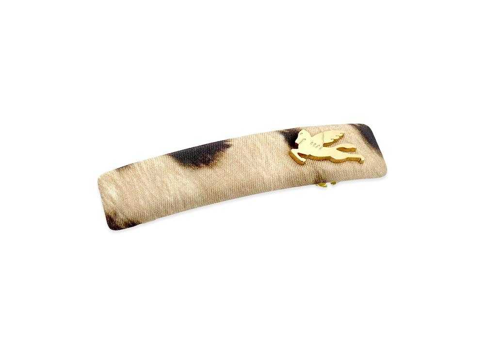 ETRO Women's Rectangular Hair Clip Barrette "Brown Multi"