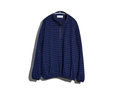 everyone Houndstooth Snap Pullover Fleece "Navy"