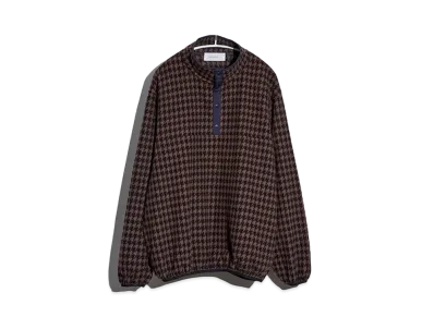 everyone Houndstooth Snap Pullover Fleece "Brown"