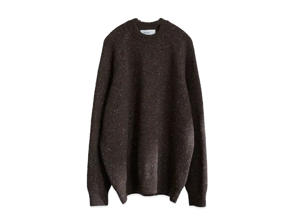 everyone Oversized Low Gauge Speckled Knit Sweater "Brown"
