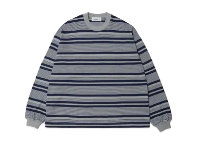 everyone Border Long Sleeve Tee Shirt "Navy"