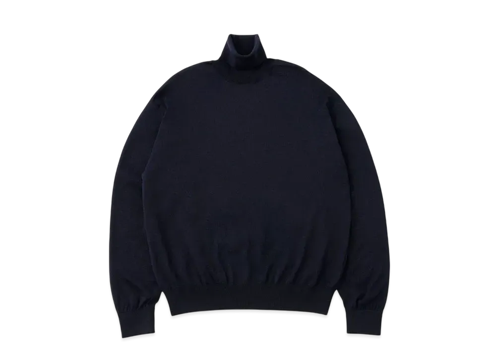 everyone High Gauge Turtle Knit Sweater "Navy"