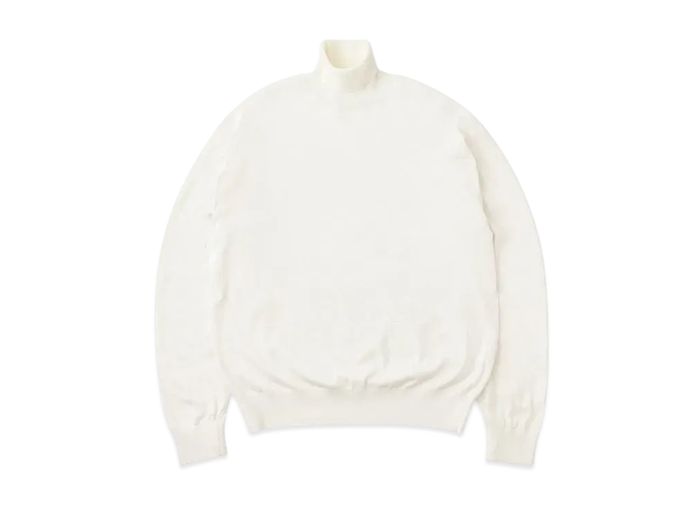 everyone High Gauge Turtle Knit Sweater "White"