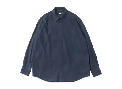 everyone Suede leather Regular Collar Shirt "Navy"