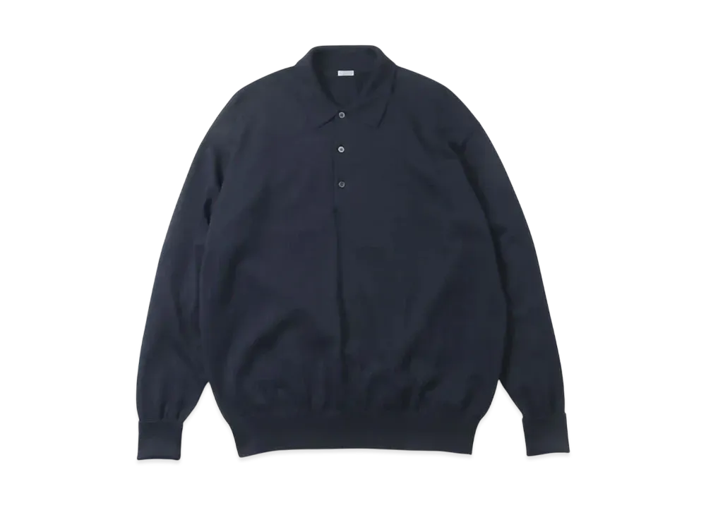everyone Cotton Knit L/S Polo Shirts "Navy"