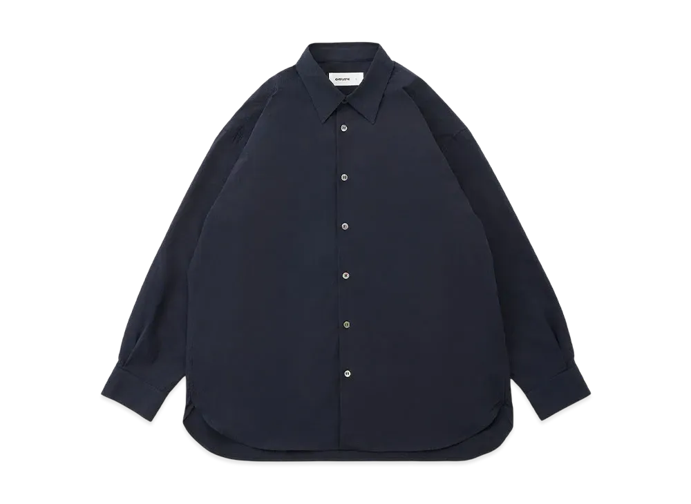 everyone Typewriter Regular Collar Shirt "Navy"