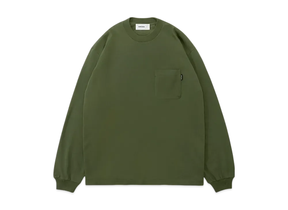 everyone Pocket Long Sleeve Tee Shirt "Army Green"