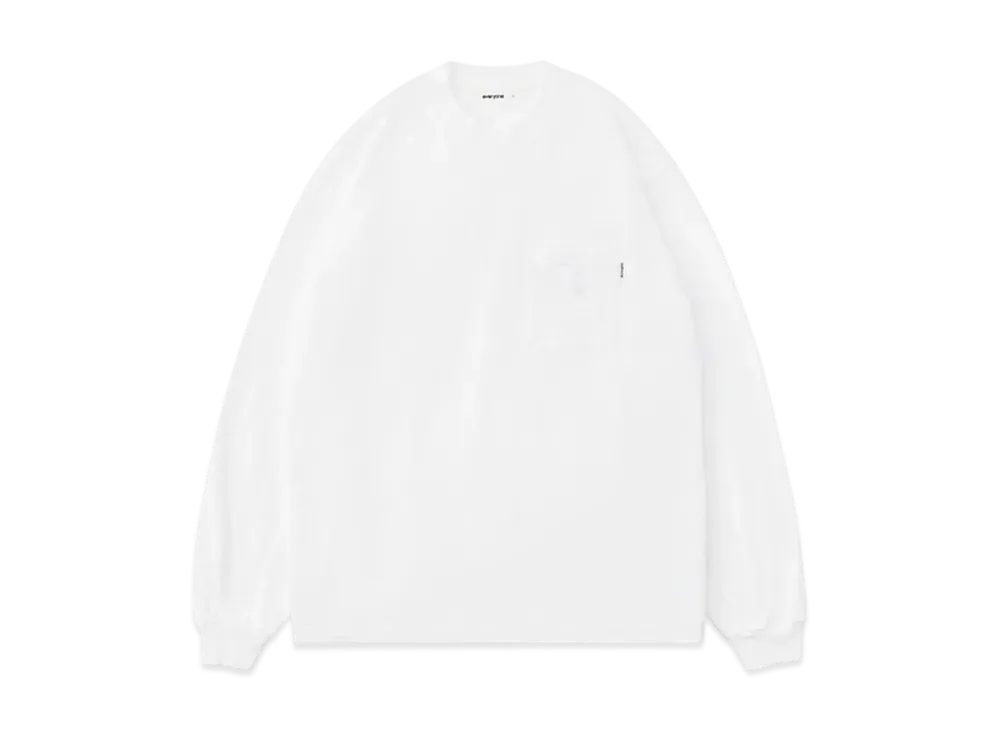 everyone Pocket Long Sleeve Tee Shirt "White"