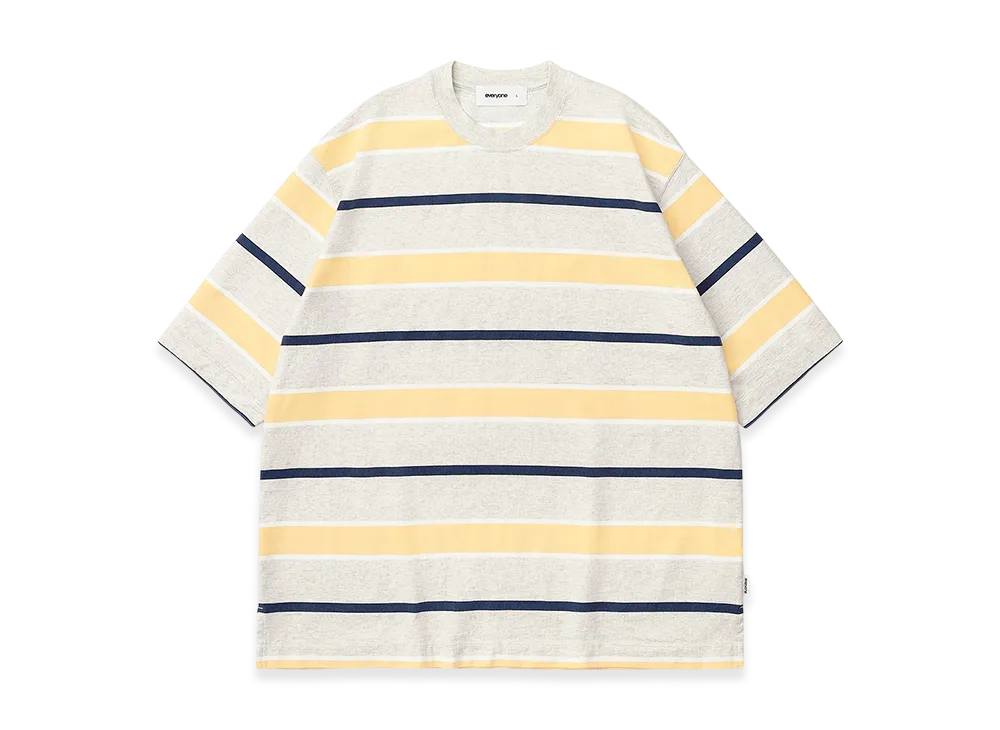 everyone multi border short sleeve tee shirt (ASH/YELLOW