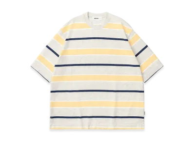 everyone Multi Border Short Sleeve Tee Shirt "Ash/Yellow/Navy"