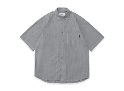 everyone Oversized B/D Check Short Sleeve Shirt "Grey"