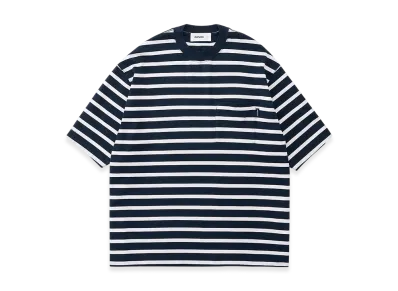 everyone High Gauge Cotton Border Short Sleeve Tee Shirt "Navy/Ash"