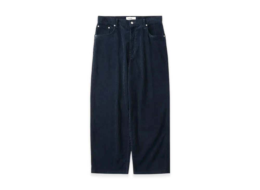 everyone Wide Straight Corduroy Trousers "Navy"