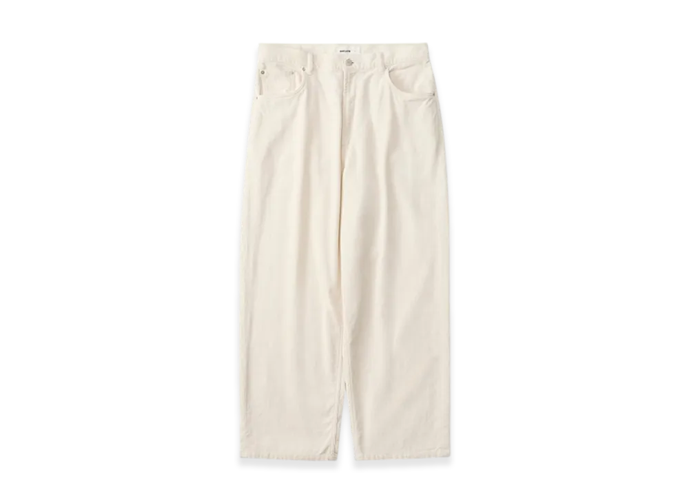 everyone Wide Straight Corduroy Trousers "Ecru"