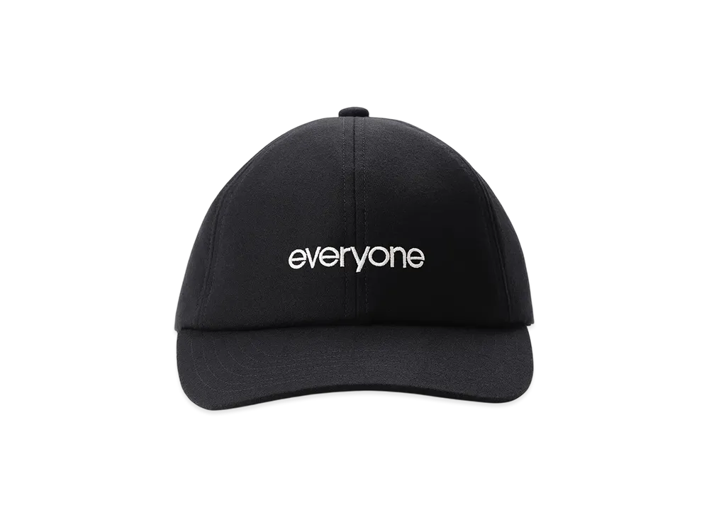 everyone Wool Flannel Original Logo 6-Panel Cap "Black"