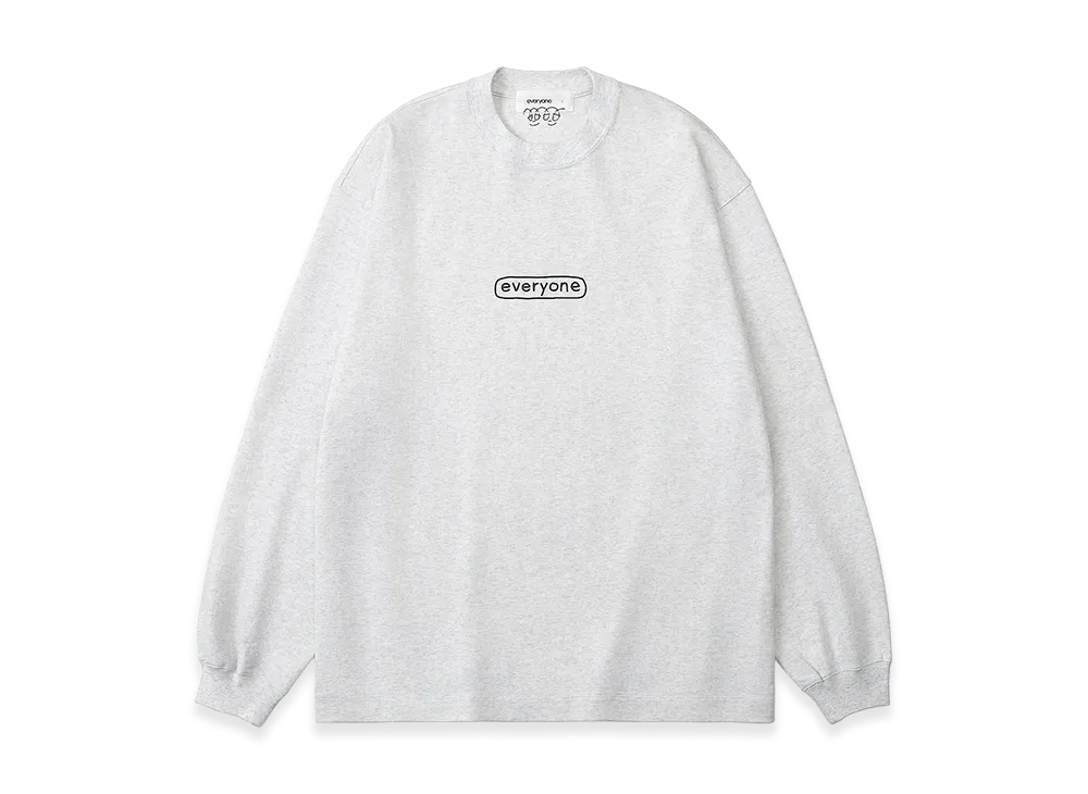 everyone J.30000 Sketchy Logo Long Sleeve Tee Shirt "Ash"