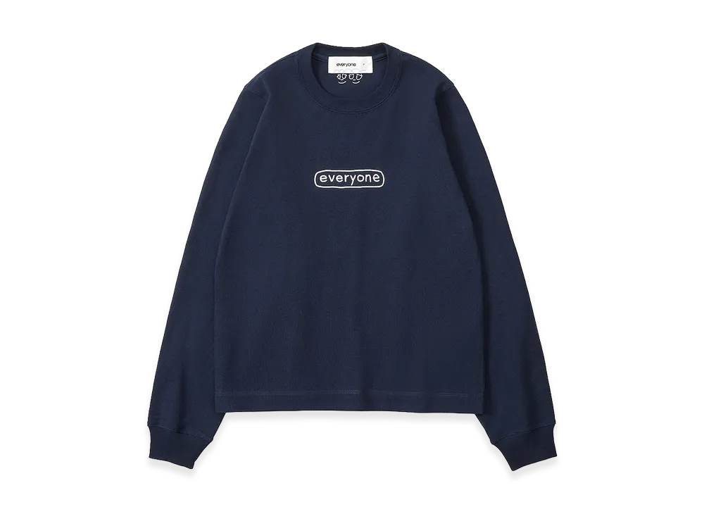 everyone Woman's J.30000 Sketchy Logo Long Sleeve Tee Shirt "Navy"