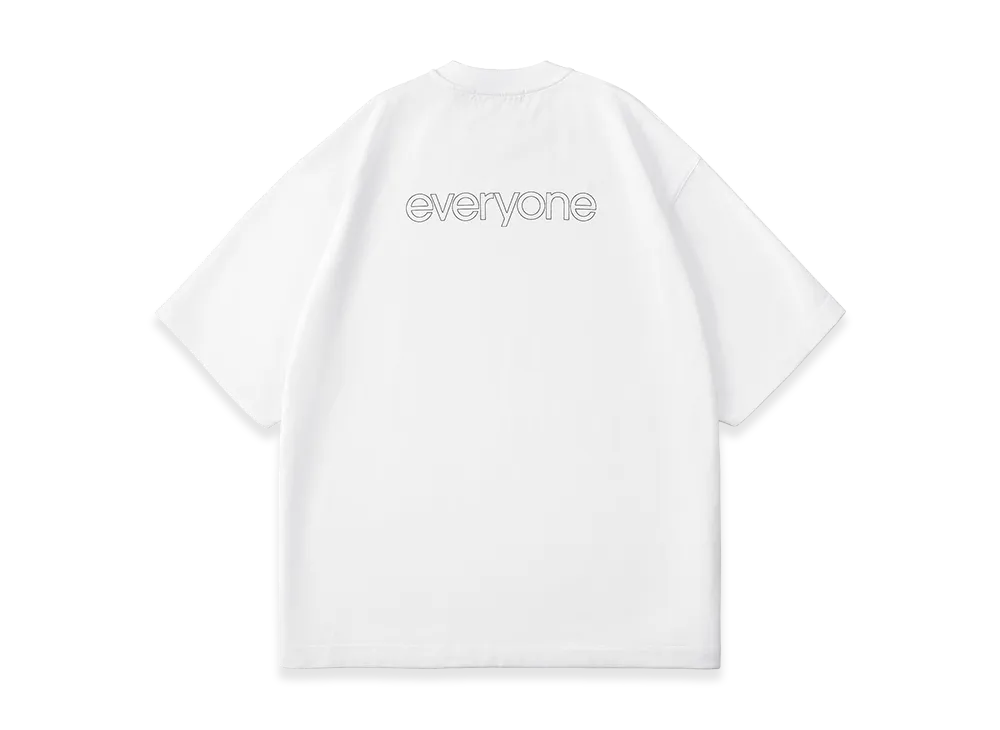 everyone Luxury Cotton Back Logo Short Sleeve Tee Shirt "White"