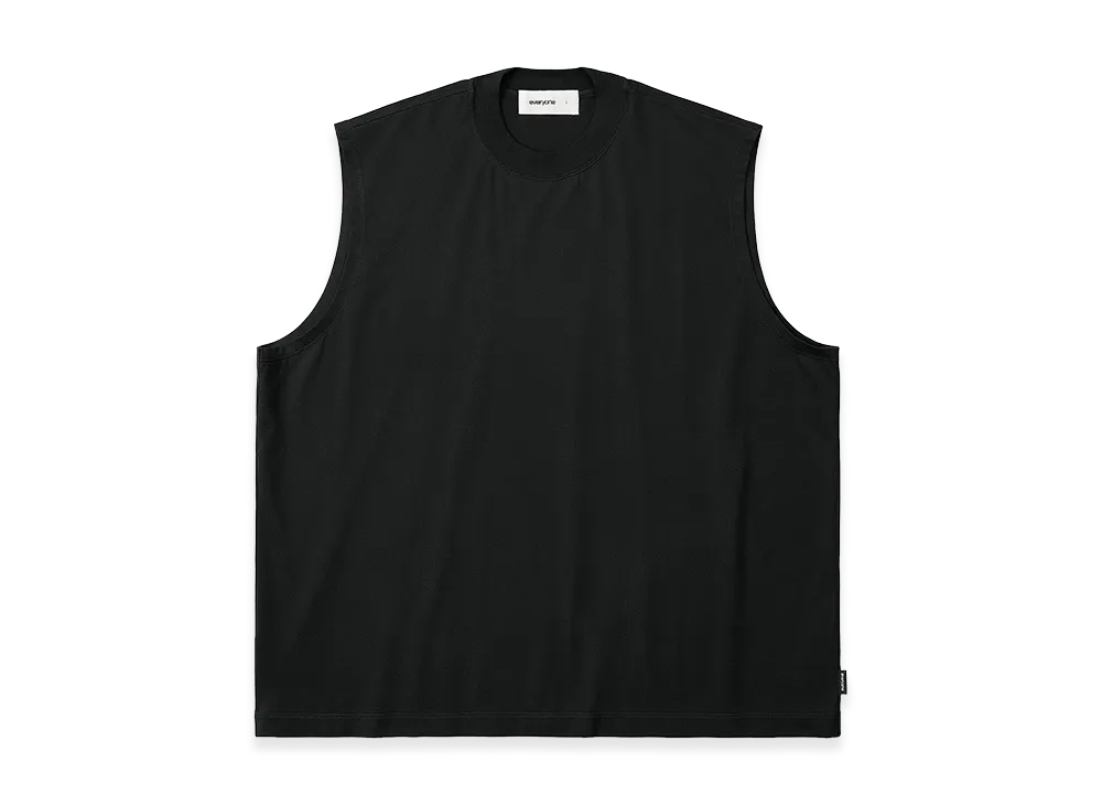 everyone High Gauge Cotton No Sleeve Tee Shirt "Black"
