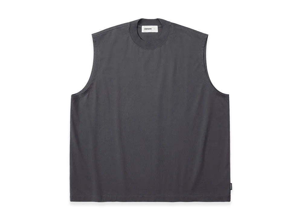 everyone High Gauge Cotton No Sleeve Tee Shirt "Charcoal"