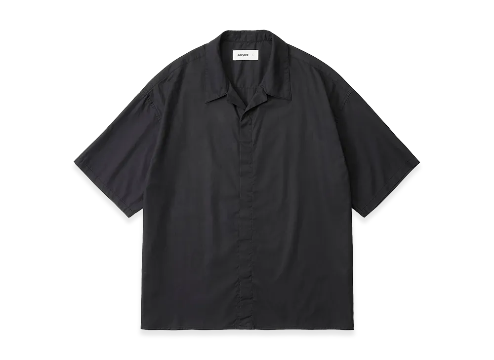 everyone Fly Front Open Collar Short Sleeve Shirt "Black"