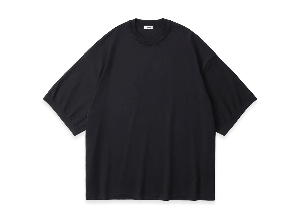 everyone Cotton Silk High Gauge Knit Short Sleeve Tee Shirt "Black"