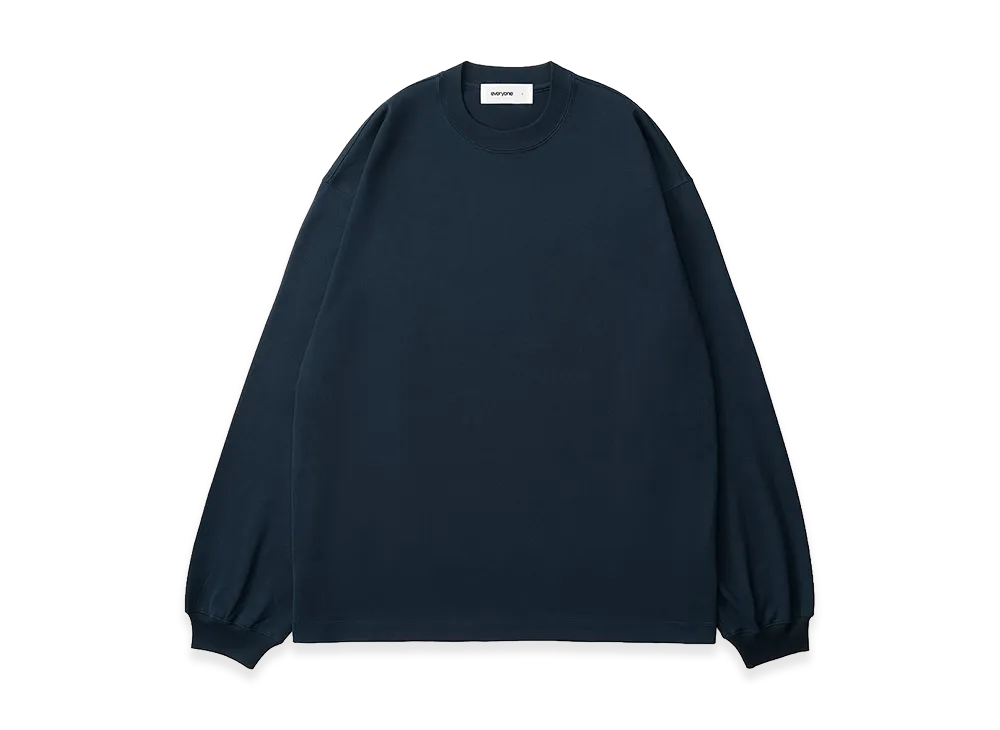 everyone Luxury Cotton Long Sleeve Tee Shirt "Navy"