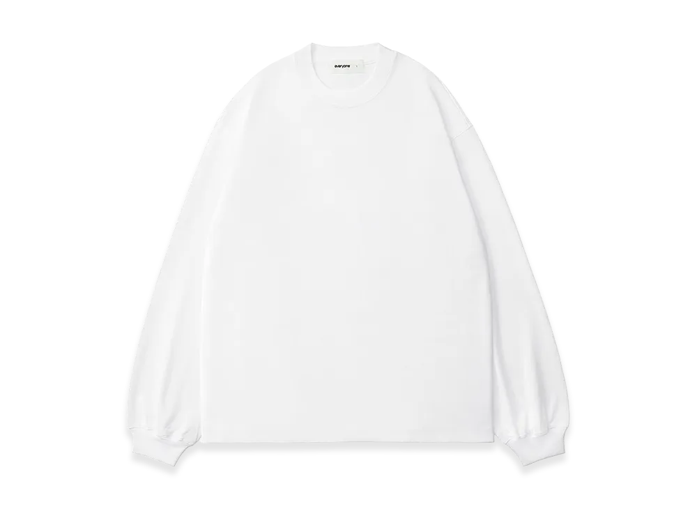 everyone Luxury Cotton Long Sleeve Tee Shirt "White"