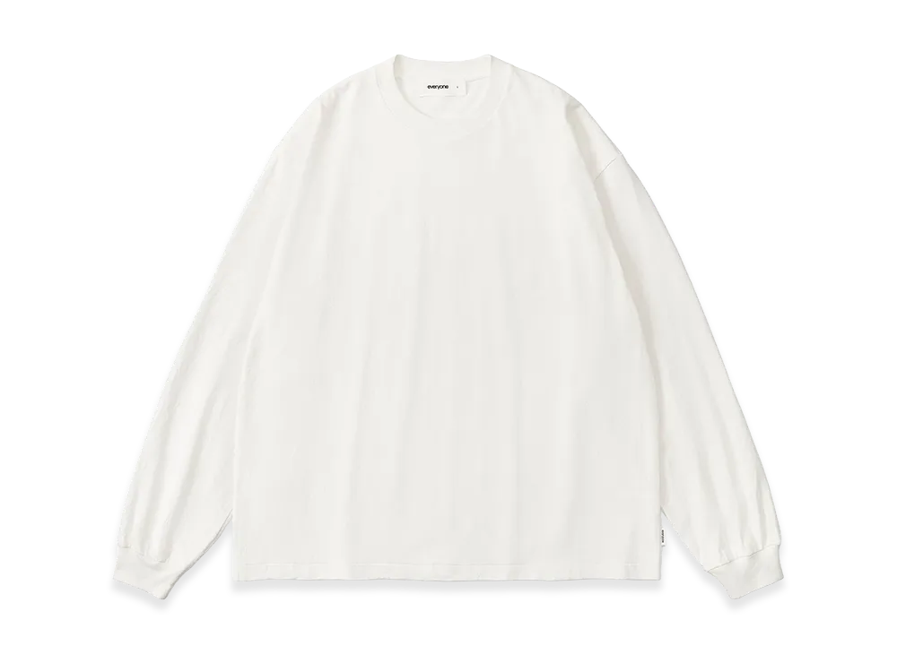 everyone American Cotton Long Sleeve Tee Shirt "White"
