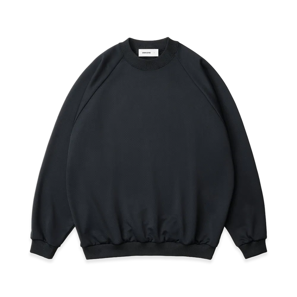 everyone Polyester Terry Crew Neck Sweatshirt "Black"