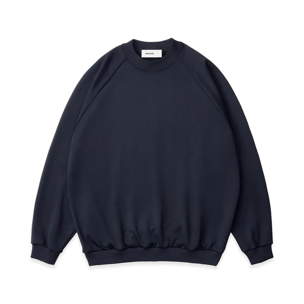 everyone Polyester Terry Crew Neck Sweatshirt "Navy"