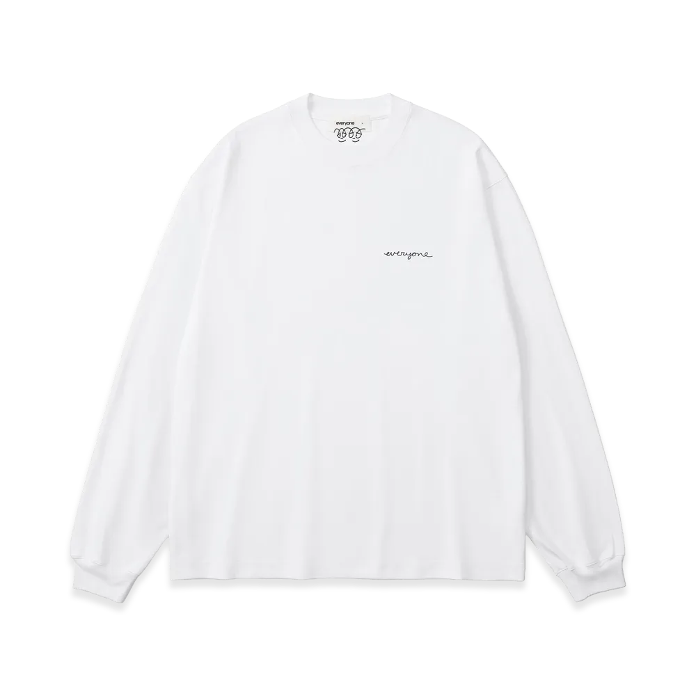 everyone J.30000 Rooftop Logo Long Sleeve Tee "White"