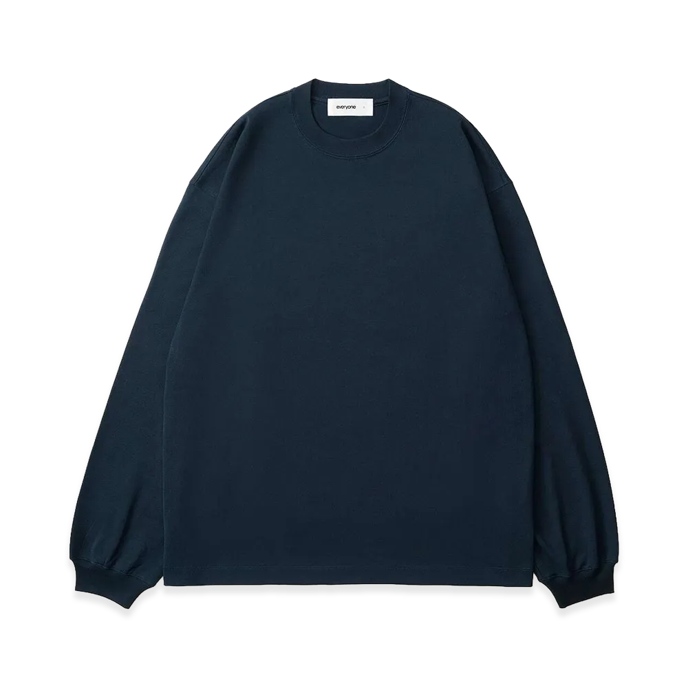 everyone Luxury Cotton Long Sleeve Tee Shirt "Navy"