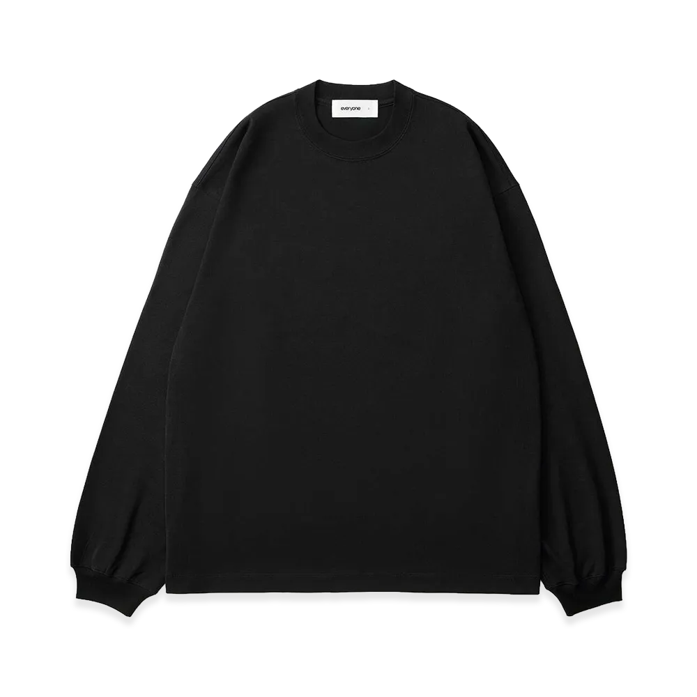 everyone Luxury Cotton Long Sleeve Tee Shirt "Black"