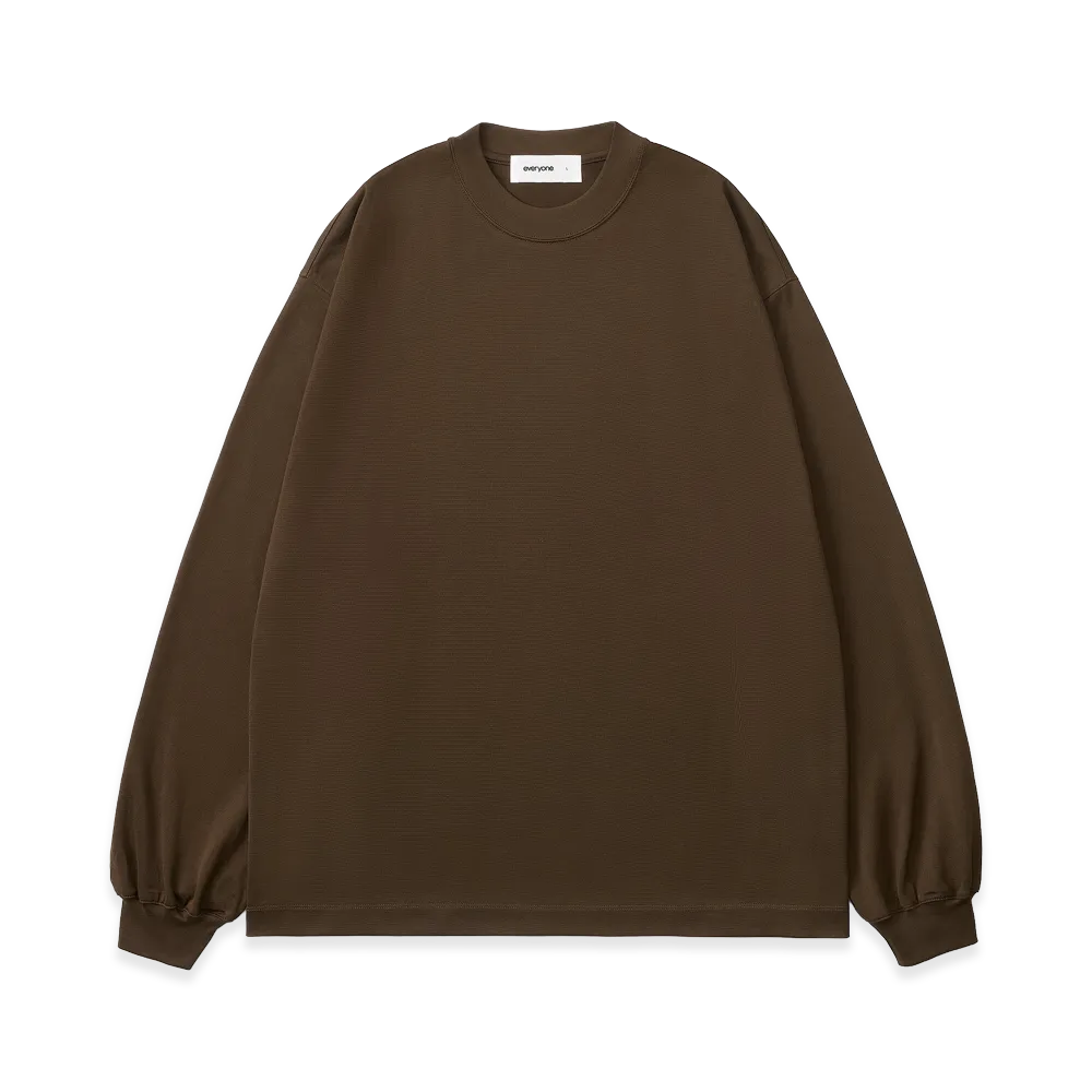 everyone Luxury Cotton Long Sleeve Tee Shirt "Brown"