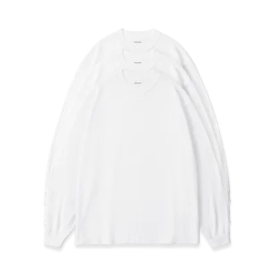 everyone 3P Long Sleeve Tee Shirts "White"