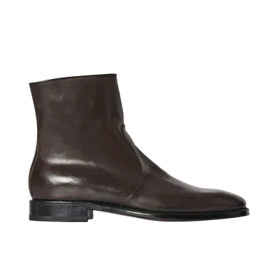 The Row Oscar Boots "Lacquered Brown"