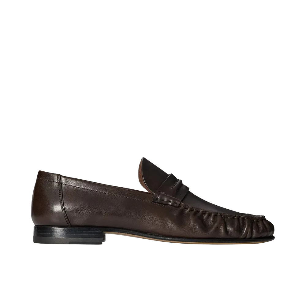 The Row Theo Moccasins "Lacquered Brown"