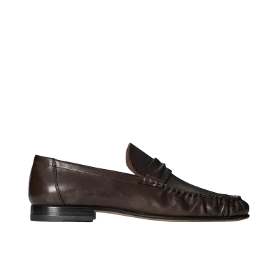 The Row Theo Moccasins "Lacquered Brown"